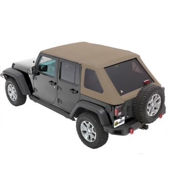 Jeep Wrangler JK 4-türer Trektop NX Plus Softtop Verdeck Pebble Beige Twill Textil 3-lagig Bestop 07-18